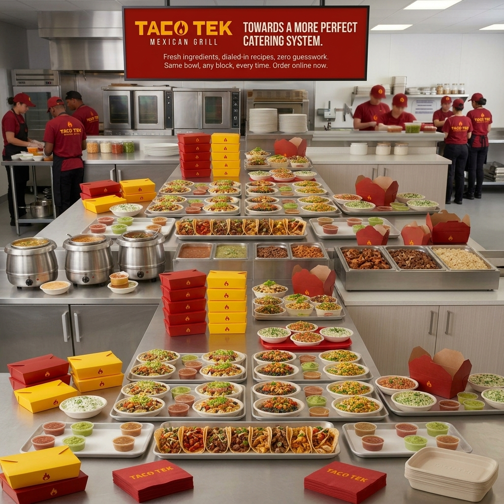 Taco Tek catering spread for events