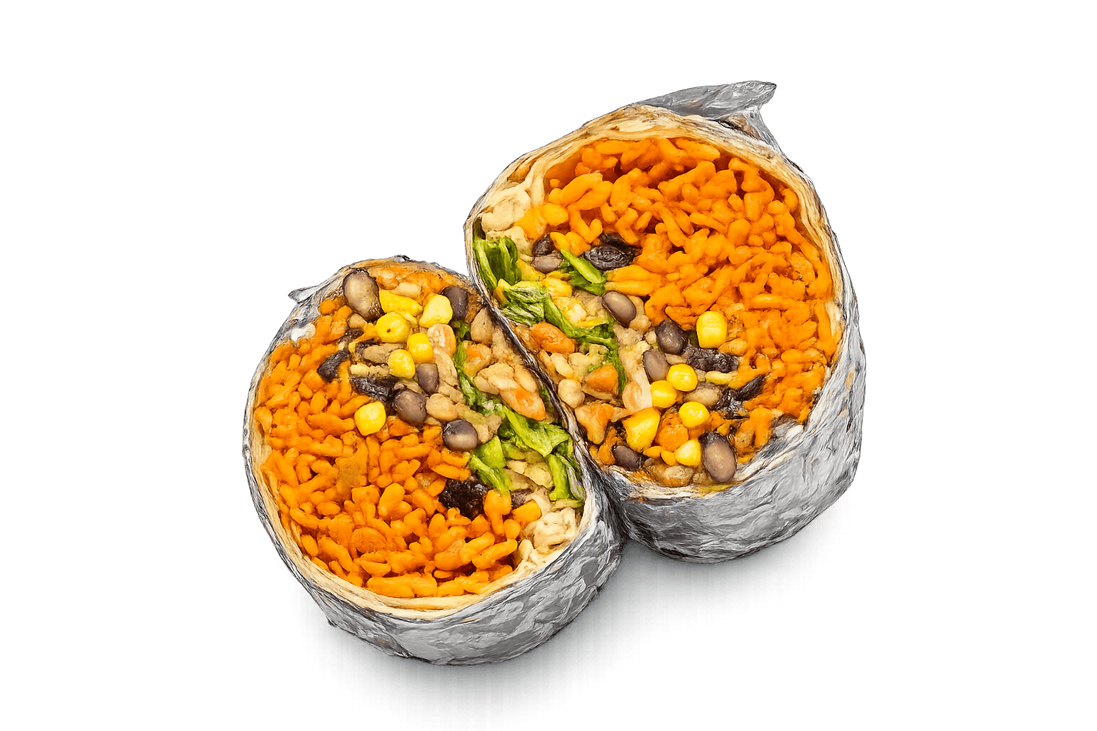 Handcrafted halal burrito with grilled protein